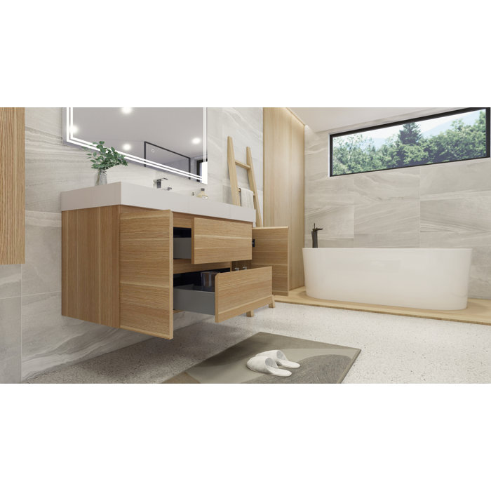 Latitude Run® Carny 60" WallMounted Single Bathroom Vanity Set & Reviews Wayfair